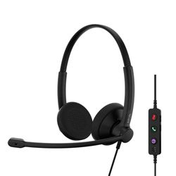 EPOS IMPACT 100 MS Stereo USB-C+A Cuffie con Microfono, Certificate Microsoft Teams, Cancellazione Rumore, Leggere, Controllo Chiamate, Auricolari Morbidi, Adattatore USB, Professionali UC