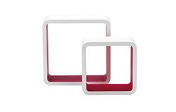 King Collection King Home M1105002/C Set 2 Pièces Étagère Quadra Courbe en MDF Bicolore, Blanc/Fuchsia, 26 X 10 X 26 Heures 20 x 10 X 20H
