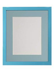 FRAMES BY POST 0.75 Inch Fotolijst met Blauwe Mount 8 x 6 Afbeeldingsgrootte 6 x 4 Inch Plastic Glas