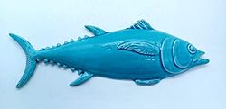 Pesce da muro Azzurro in Ceramica Handmade Le Ceramiche del Castello Made in Italy (Mod.11)