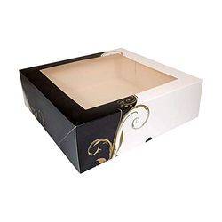 García de Pou Cajas Pastelería con Ventana 275 G/M2, 32 x 32 x 10 cm, Set de 50, Blanco