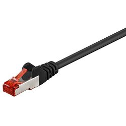 Goobay 68687 CAT 6 Câble de Liaison, S/FTP (PiMF), Noir, 0.5m Longueur de Câble
