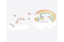 Pegatinas de pared marca sueños de cigüeña. Modelo Twin Unicorn