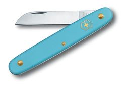 Victorinox Blumenmesser für Gartenarbeiten, Rostfreie Gerade Klinge, Universalmesser, Profi, Nylon Griff, Swiss made, 3905025B1, Blau