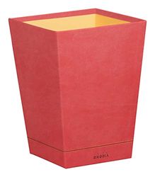 RHODIA 194629C - Corbeille à Papier Corail - 24 x 24 x 32 cm - Piqûres Sellier Orange - Extérieur Simili Cuir-Collection Home Office rama - Organisation de Bureau & Rangement Design