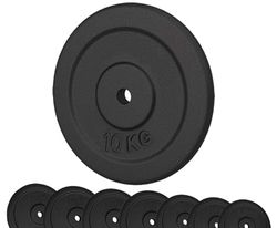 G5 HT SPORT Halterschijven van gietijzer, diameter 25 mm, voor fitnessstudio en thuisgym, van 0,5 tot 20 kg, voor halters en lange halters (1 x 10 kg)