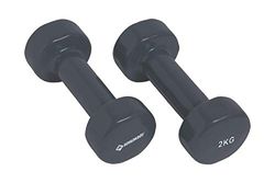 Schildkröt Set de 2 Mancuernas de Vinilo Fitness 2,0 kg, Gris, 960206