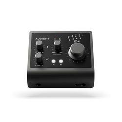 Interfaz de audio Audient iD4 MKII, Preamplificador de micrófono de consola clase A (USB-C de alta velocidad, mezcla de monitor y función de panorámica, compatible con Mac/PC/iOS), Negro