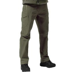 FREE SOLDIER Walking Trousers for Men Winter Waterproof Trousers Outdoor Hiking Trousers Softshell Thermal Fleece Lined Overtrousers (Green,33 Tall)
