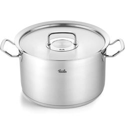 Fissler Original-Profi Collection Olla de 10,0 L y 28 cm de diámetro, acero inoxidable, con tapa de metal, escala de medición interior, inducción