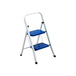 Taburete para Ahorrar Espacio | Taburete Plegable | Escalera de 2 peldaños | Taburete de 2 peldaños | Taburete para Uso Interior y Exterior | Taburete de Aluminio ‎‎‎‎‎‎‎‎‎80 x 36 x 80 cm, Blanco y