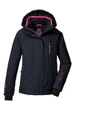 Killtec Giacca da sci da bambina, con cappuccio e paraneve KSW 205 GRLS SKI JCKT, nero, blu, 176, 43553-000