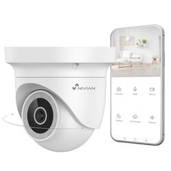 NIVIAN 2K gemotoriseerde beveiligingscamera met wifi, bewegingsdetectie, nachtzicht, twee-weg audio, automatische bewaking en spraakbesturing en Tuya-app