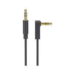 Goobay 67784 Cavo di Collegamento Audio AUX, Stereo da 3.5mm e 3 Pin, Slim, CU, Angolato, Nero, 1.5m Lunghezza del Cavo