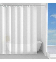 Gedy | Basic Peva Shower Curtain, White Finish, Dimensions 200 x 180 x 0.1 cm and Weight 0.35 kg