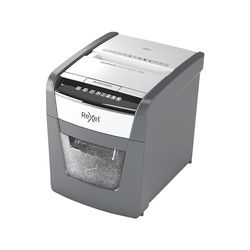 Rexel Optimum AutoFeed+ 50 x automatisk dokumentförstörare CH, 50 ark, säkerhetsnivå P4, partikelskärning, för hem/hemmakontor, 20 liters avfallsbehållare, med schweizisk nätkontakt, 20050XCH