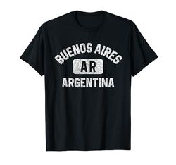 Buenos Aires Argentina Gym Style Distressed White Print Maglietta