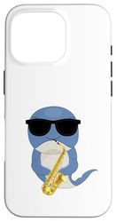 Funny Whale Wearing Sunglasses Playing Saxophone Case for iPhone 16 Pro