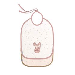LÄSSIG Baby Kleinkind Lätzchen Medium wasserabweisend zum Binden 2 Stk./Medium Bib About Friends Chinchilla, rosa, 1311015329