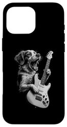 Brittany Spaniel Suonare Chitarra Musica Rock Amante dei Cani Custodia per iPhone 16 Pro Max