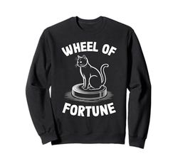 Wheel Of Fortune Cat On Robot Vacuum Cleaner Cat Sweatshirt