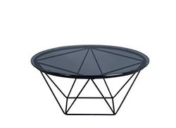 M2 Kollektion Nairo 1 Table Basse/Table d'appoint, Verre, Gris, diamètre 70 cm, Hauteur 30 cm