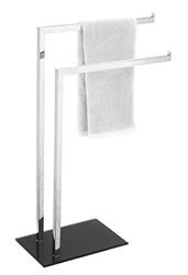 King Collection King Home p1407429/A Pie toallero 2 brazos Base de cristal, Negro