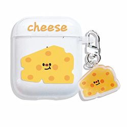 Il motivo formaggio è adatto per AirPods 1a generazione 2a generazione custodia per cuffie, softshell trasparente, leggero e facile da trasportare, semplice e bello