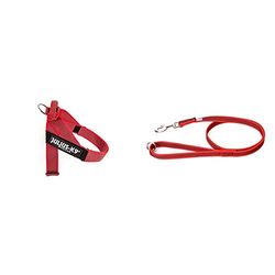 Pettorina JULIUS-K9 rossa e guinzaglio super presa rosso - taglia: 0
