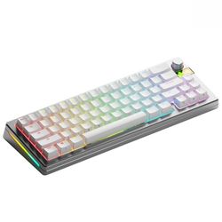 Glorious Gaming GMMK 3 PRO HE : clavier gaming sans fil réactif, effet Hall, corps alu, taux de polling 8K, switches MX et HE (hot swap), activation ajustable, compact 65%, américaine QWERTY - Argenté