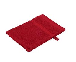Gözze Conjunto de 4 luvas de banho, macio e absorvente, algodão, 16 x 21 cm - bordô