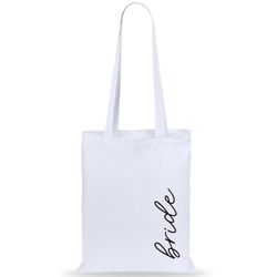 eBuyGB White Bride Tote Bag, Hen Party Bag, Bridesmaid Favours, White Bride to Be Bag, Hen Party Gift Bag, Hen Do Goody Bag