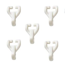 Merriway BH07021 (10 Pcs) Curtain Glider Hooks White Plastic To Fit Swish Twinglide Nylonglide - Pack of 10 Pieces