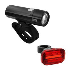 MVTEK Voor- en achterlichtset. Op batterijen werkende fietslamp. Compact en lichtgewicht voor- en achterlicht voor fiets, wit, achterlicht 15 rode chips