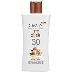 Omia, Latte Solare Protettivo SP30 Viso e Corpo con Olio di Argan del Marocco, Protezione Solare Alta, Per Pelli Chiare e Sensibili al Sole, Dermatologicamente Testato, Flacone da 200 ml