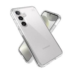 Speck Custodia trasparente per Samsung Galaxy S24, protezione contro le cadute, resistente ai graffi, anti-ingiallimento, custodia per telefono Presidio trasparente/trasparente
