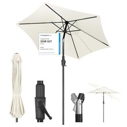 Sekey Parasol van 220 cm met zwengel en kantelbare auto, marktscherm voor terras, balkon en tuin, winddicht, stabiel, UPF 50+