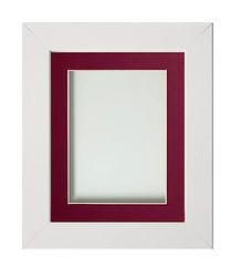 Frame Company Watson White Picture Photo Frame fitted with Perspex, 10x8 inch with Plum Mount for image size 7x5 inch