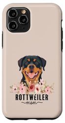 Rottweiler with Flowers Dog Mom Cute Pet Owner Lover Custodia per iPhone 11 Pro
