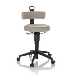 hjh OFFICE Silla de Equilibrio Regulable en Altura Top Work Flex Taburete de Trabajo móvil con Respaldo, Tejido Gris