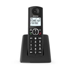 ALCATEL F530 - Teléfono inalámbrico DECT - Gran Pantalla retroiluminada - Manos Libres - Bloqueo de Llamadas - 2 Teclas de Memoria Directa - Negro
