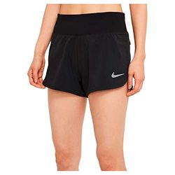 Nike W NK Eclipse Short 3IN Pantaloncini, Black/Reflective Silv, XS Donna