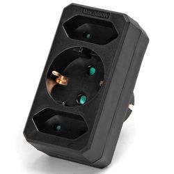 Spina di conversione da 1 a 3, compatibile con standard tedesco, ideale per collegare più dispositivi in viaggio e in casa.