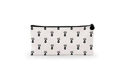 Bonamaison Digitally Printed Canvas Pencil Pouch with Zipper, Zipper Pencil Case for School, Canvas Pen Bag for Kids, Boys, Girls, 100% Cotton, Unisex, 1 Piece, 21x12 cm