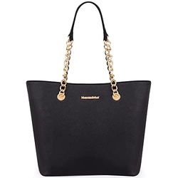 Montana West - Bolso de mano para mujer, bolso de mano con asa superior, B-Negro, Talla única
