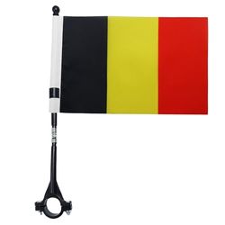 AZ FLAG - Drapeau de Vélo Belgique - Drapeau Belge 100% Polyester Avec Hampe De 30cm Et Système D'Accroche - Bike Flag 30g - 21x14 cm