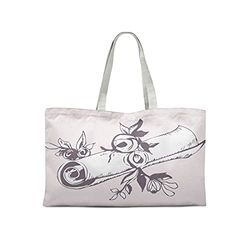 Bonamaison Printed Tote Bag, Reusable Grocery Bag, Shopping Bag, Machine Washable, Foldable, Canvas Cloth Bag with Handles, 47x42 cm