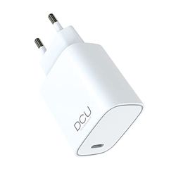 DCU Tecnologic | Laddare, laddningsadapter, GaN USB typ-C Power Delivery laddare 30 W, vit