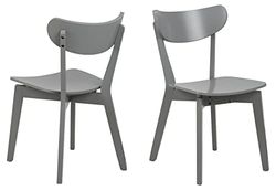 AC Design Furniture Roxanne - Juego de 2 sillas de Comedor (79,5 x 45 x 55 cm, Madera, 2 Unidades), Color Gris Claro