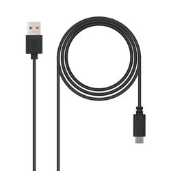 USB-kabel, USB 2.0, type C/M, gegevensoverdracht, 3 A, lengte 0,5 m, zwart